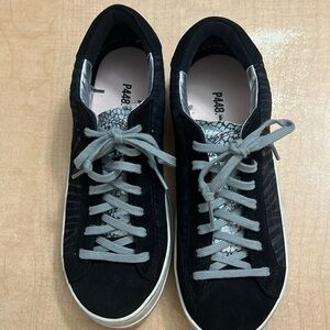 COPY - Black zebra P448 size 40 suede and velvet sneaker
